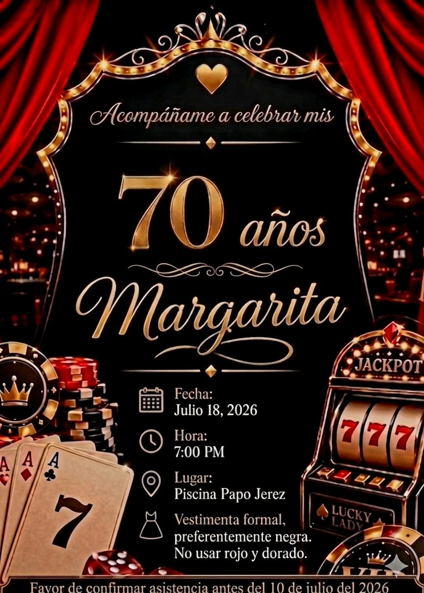 Invitación Margarita 70
